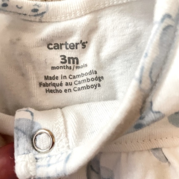 Carter’s 3m Pastel Cloud Romper w/Frill Detail 3m - Picture 3 of 3